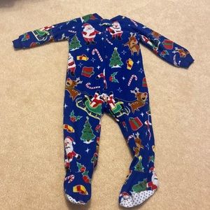 Christmas fleece PJ footsies